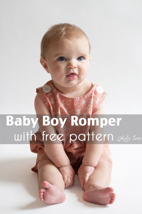 Baby boy romper pattern - FREE - with a VIDEO tutorial as well as pictures - Melly Sews Free Romper Pattern, Boys Romper Pattern, Romper Tutorial, Boys Sewing Patterns, Couture Bb, Melly Sews, Baby Romper Pattern, Free Pdf Sewing Patterns, Boy Sewing