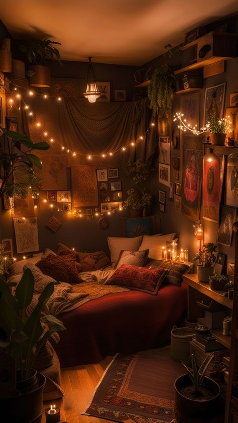 Cozy Bedroom Ideas for Every Season #BedroomGoals Halloween Bedroom Decor, Dream Bedroom Inspiration, Fall Bedroom Decor, Halloween Bedroom, Retro Bedrooms, Chill Room, Fall Bedroom, Bedroom Decor Cozy, Room Redesign