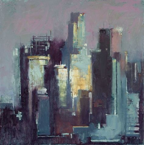 Industrial Art Painting, William Wray, Industrial Paintings, Skyline Painting, Oil Pastel Art, City Painting, Cityscape Art, Painting Workshop, Tableau Art