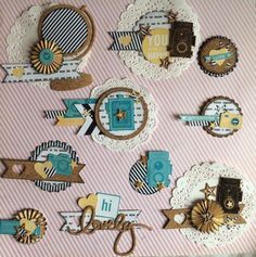 Embelishments Ideas, Banner Embellishments, Scrap Embellishments, Cluster Embellishments, Embellishments Diy, Embellishment Ideas, Scrapbook Embellishments Diy, Diy Embellishments, Card Candy