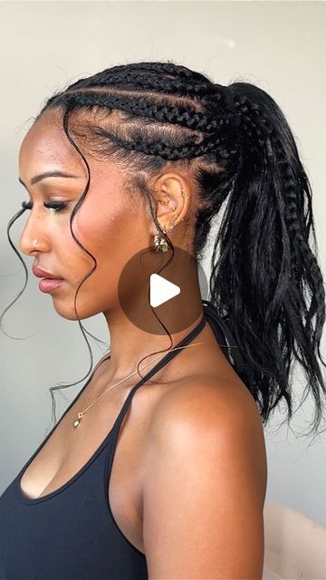 ELSA DESIREE on Instagram: "Half up half down boho braids 🤎

#halfuphalfdownbraids #bohobraids#summerhairstyles" Half Up Half Down Braids Natural Hair, Feed In Braids Curly Ends, Half Up Half Down Braided Hair, Braids Half Up Half Down Curly Hair, Half Up Half Down Braids Black Women, Elsa Desiree, Braids Half Up Half Down, Half Braids Half Curls, Half Up Half Down Braided Hairstyles