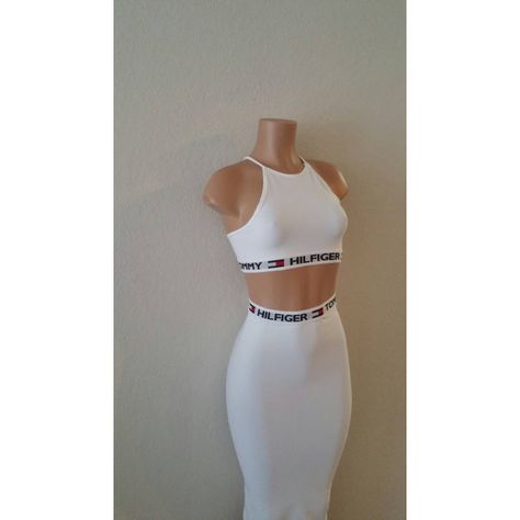 Tommy Hilfiger Bra, Tommy Hilfiger Crop Top, Tommy Hilfiger Outfit, White Outfit, Swag Outfits, Fashion Killa, Skirt Top, Teen Fashion, Pencil Skirt