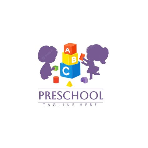 Premium Vector | Kindergarten school or preschool logo day care logo child care logo Daycare Logos Ideas, Daycare Logo Design Childcare, Preschool Logo Design Ideas, Preschool Logo Design, Kindergarten Logo Design, Nursery Logo Design, Logo Kindergarten, Daycare Logo Design, Nursery Logo