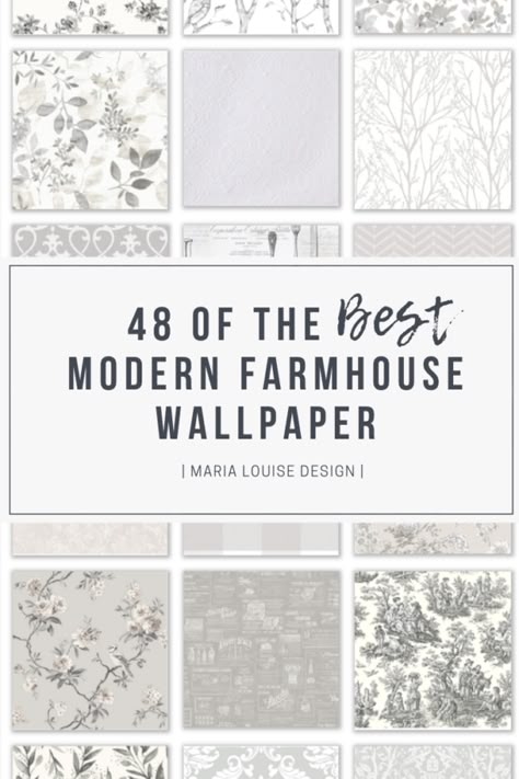 If Joanna Gaines is doing it, why not you? Here are 48 of the best modern farmhouse style wallpaper on the market to inspire you! | Maria Louise Design  www.marialouisedesign.com  #farmhousedecor #decor #wallcovering #wallpaper #fixerupper #DIY #homedecor #interiors #cottage #shabbychic #homedesign Modern Farmhouse Wallpaper, Farmhouse Wallpaper, Look Wallpaper, Farmhouse Remodel, Style Wallpaper, Wallpaper Accent Wall, Farmhouse Style Kitchen, Kitchen Wallpaper, Wallpaper Vintage