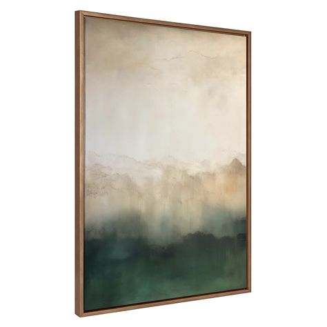 Immerse yourself in the tranquility of mountain landscapes with this soft and serene artwork capturing the essence of green mountains. Green Framed Art, Home Wall Painting, Green Artwork, Abstract Art Painting Techniques, Abstract Landscape Painting, Large Art, Painting Projects, Painting Techniques, Abstract Art Painting