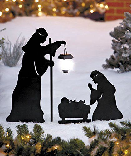 Outdoor Nativity Sets really add a lot to your outside Christmas decorations. Outdoor nativity scenes affirm your faith and help to remind all who see them of the reason for the season. Solar Christmas Decorations, Nativity Scene Silhouette, Outdoor Nativity Sets, Nativity Scene Display, Outdoor Nativity Scene, Outdoor Nativity, Nativity Silhouette, Outside Christmas Decorations, Christmas Yard Decorations