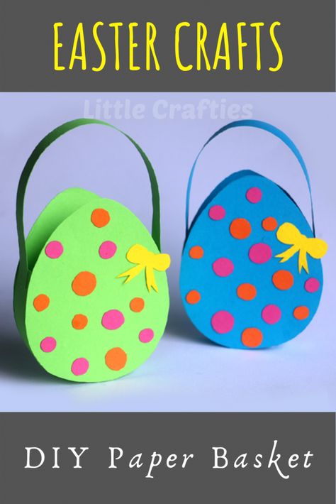 Easter Basket Paper Craft, How To Make Easter Baskets, Easter Basket Crafts For Preschoolers, Paper Easter Basket Template, Easter Egg Basket Diy, Easter Basket Craft, Easter Basket Template, Paper Easter Basket, Easter Baskets For Kids