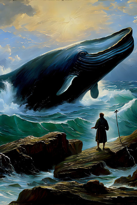 biblical art Jonah And The Whale, The Whale, Leg Sleeves, Ocean Beach, Jigsaw Puzzle, Jigsaw Puzzles, Bible, Ships