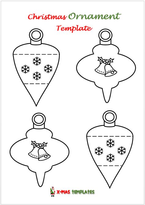 Christmas Ornament Templates - X-mas Templates Free Felt Templates, Free Printable Christmas Ornament Templates, Ornament Template Free Printable, Printable Christmas Ornaments, Felt Templates, Christmas Ornament Template, Diy Felt Christmas Ornaments, Paper Christmas Ornaments, Ornament Template