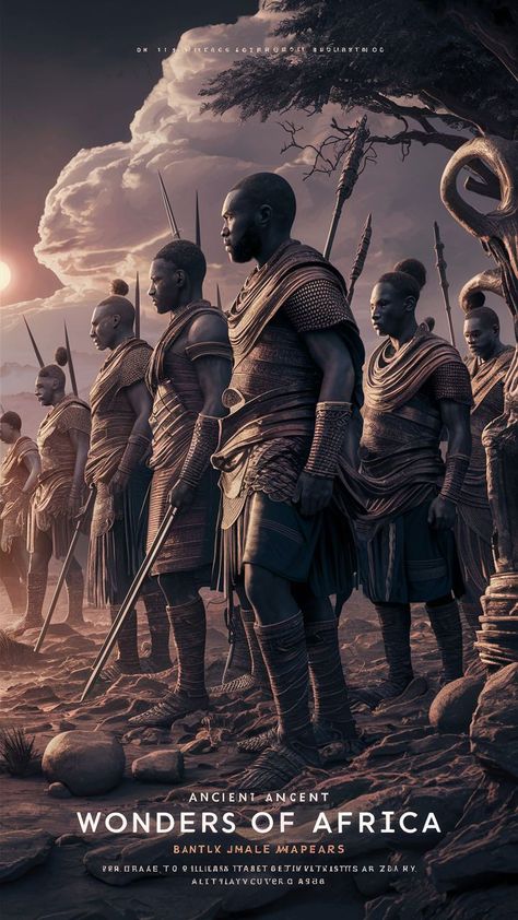 Africa, Bantu and Zulu male warriors, poster Africa Wallpaper, Zulu Warrior, Warrior Movie, Series Ideas, Film Ideas, Power Art, Black Royalty, African Royalty, Iron Man Art