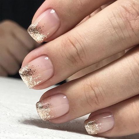 Dominican Nails: Must-Try Summer 2024 Designs Nye Nails 2023 Short, Nude Press On Nails, Gold Gel Nails, Press On Nails Square, Fake Nails White, Glitter Tip Nails, Bridesmaids Nails, Nails With Gold, Short Fake Nails