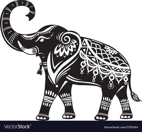 Elephant Stencil, Elephant Vector, Elephant Drawing, Doodle Art Drawing, Elephant Tattoo, Indian Elephant, Elephant Tattoos, Elephant Art, Indian Paintings