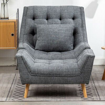 Nordic Lazy Sofa Armchair Fireside Chaise Lounge Cuddle Chair Deep Button Stool | eBay Ikea Corner Sofa, Reka Bentuk Ruang Tamu, Sofa Santai, Fabric Lounge Chair, Oversized Chair Living Room, Room Couches, Couches For Sale, Cheap Sofas, Muebles Living