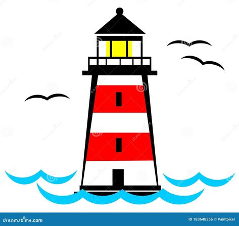 Red and White Lighthouse Clipart Stock Vector - Illustration of base, maritime: 183648356 Red And White Lighthouse, Lighthouse Clipart, Lighthouse Drawing, White Lighthouse, Digital Planning, Doodle Sketch, Painted Rock, Background Illustration, Ceramic Painting