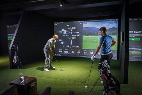 Golf Training Facility, Sports Training Facility, Golf Camp, Sport Facilities, Golf Simulator Room, Golf Etiquette, Golf Room, Indoor Golf, Golf Simulator