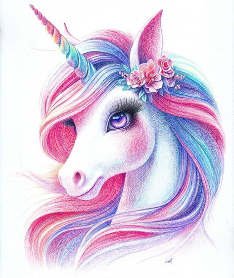 Scanned version for my Etsy shop🦄🌈. . . . . #colourpencilart #nurserydecor #nurseryprints #prismacolorpencils #whimstical #unicorn #unicornprint Unicorn Art Painting, Cute Unicorn Drawing, Unicorn Drawings, Drawing Unicorn, Unicorn Sketch, Victoria Art, Unicorn Painting, Unicorn Tattoos, Unicorn Drawing