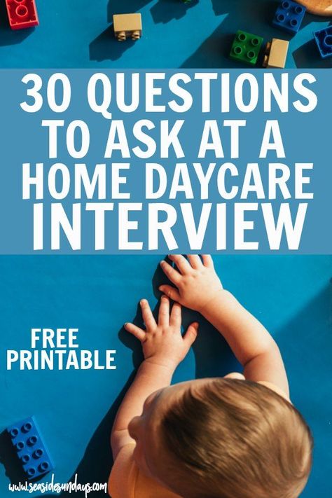 Questions to ask a home daycare.  Free printable daycare interview questions. This is a great list of questions to ask childcare provider when you are trying to choose a daycare. Daycare questions checklist | questions to ask an in home daycare | what to ask a potential daycare provider Daycare Job, In Home Daycare, List Of Questions To Ask, In Home Childcare, Home Childcare, Starting A Daycare, Preschool Prep, Childcare Business, Daycare Providers