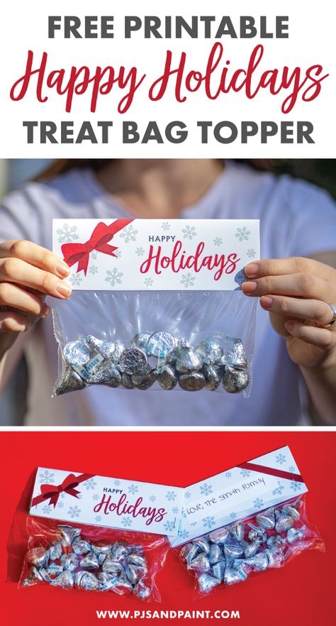 Free Treat Bag Toppers Template, Christmas Treat Toppers Free Printable, Free Christmas Treat Bag Printables, Free Printable Christmas Treat Bag Toppers, Bag Toppers Template Printable, Bag Toppers Printable Free, Sugar Free Christmas Treats, Christmas Bag Toppers, Christmas Treat Bag Toppers