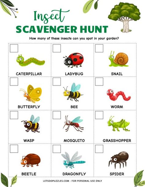 Scavenger Hunt Cards Free Printable, Insect Scavenger Hunt Free Printable, Bug Hunt Printable, Free Printable Bugs And Insects, Pollinator Scavenger Hunt, Spring Scavenger Hunt Preschool, Bug Scavenger Hunt Free Printable, Insects Worksheets For Kids, Insect Science Activities