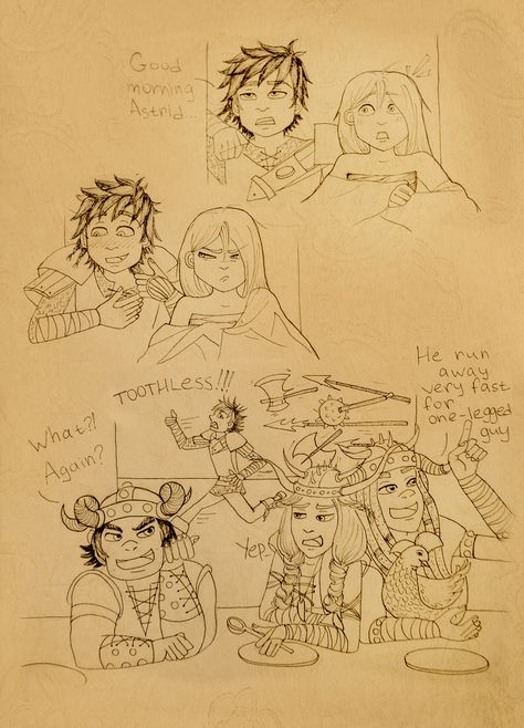 Crazy morning on the Dragons Edge! XD #Hiccstrid #RTTE #HTTYD Hiccup X Astrid Comic, Hiccstrid Fanart Bed, Hiccstrid Comics, Httyd Concept Art, Httyd Fanart, Dragons Edge, Astrid Hiccup, Httyd 2, Train Dragon