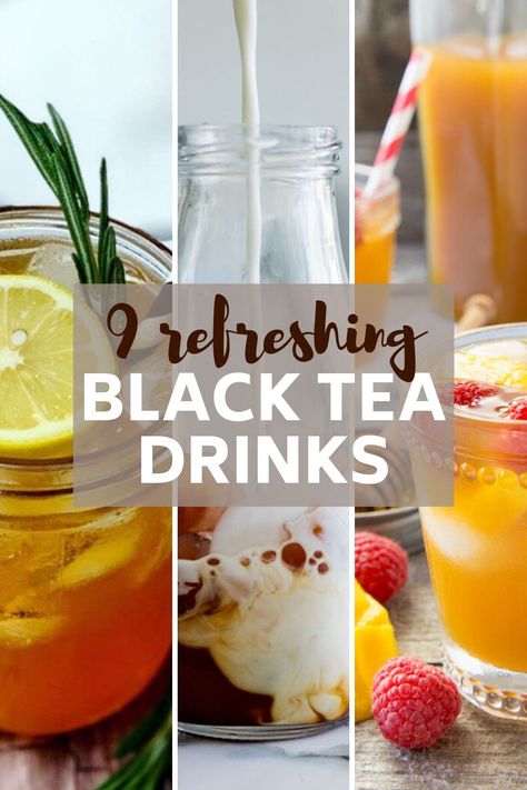 Black Tea Recipe Drinks, Black Tea Drinks, Summer Iced Tea Recipes, Black Tea Latte Recipe, Iced Black Tea Recipe, Simple Syrup Drinks, Drinking Ideas, Iced Black Tea, Black Tea Recipe