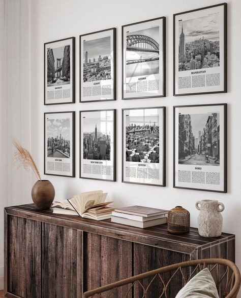 Explore all your favorite New York destinations and turn them into a travel wall 🗽  #travel #newyork #memories #travelwall #wallart #homedecor #inspiration #poster #interiordesign Travel Themed Living Room, Travel Photo Wall Ideas, Money Room, Travel Room Decor, Travel Photo Wall, Vintage Travel Themes, Travel Room, Inspiration Poster, Travel Wall Decor