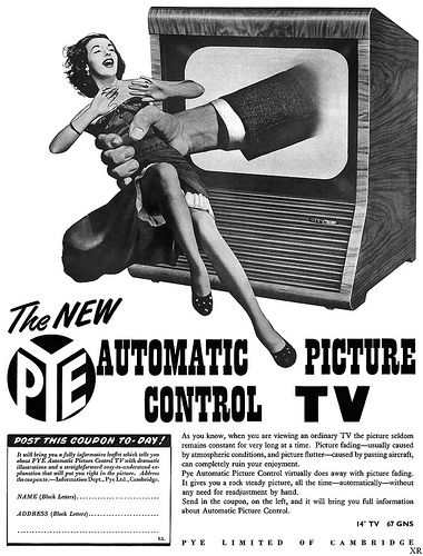 1953 ... mighty hand of television reception! Control Theory, Television Advertising, Mass Culture, Vintage Television, Tv Advertising, Mind Control, Mass Media, Vintage Tv, Old Ads