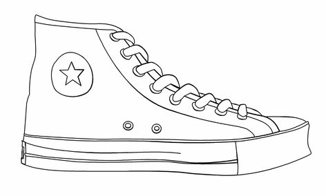 Free Shoes Coloring Pages Pdf - Coloringfolder.com Pete The Cat Shoes, Shoe Template, Paper Shoes, Chuck Taylor Shoes, Cat Shoes, Shoes Drawing, Simple Shoes, Pete The Cat, Drawing Templates