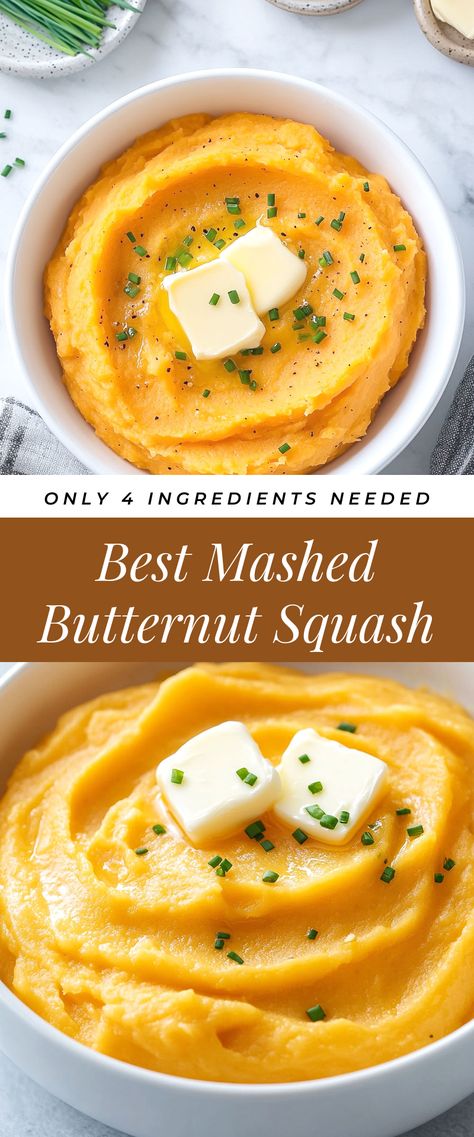 Image for Best Mashed Butternut Squash Butternut Squash Side Dish, Butternut Squash Recipes Easy, Mashed Squash, Savory Butternut Squash, Mashed Butternut Squash, Butternut Recipes, Butternut Squash Recipe, Easy Butternut Squash, Cut Butternut Squash