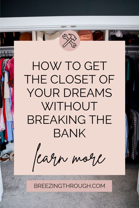 When we moved into our house in 2020, I knew I wanted to redo our primary bedroom closet. It had wire shelving that I hate and wasn't utilizing the space efficiently. I absolutely LOVE how this closet turned out and love it even more realizing how much money I saved. Let me show you what I did! #closets #closetmakeover #diy #diyprojects #homeprojects #womenwhodiy Wire Shelving Master Closet, Organizing Wire Closet Shelves, Wire Closet Shelving Ideas, Closetmaid Wire Shelving Ideas, Wire Closet Organization Ideas, Primary Bedroom Closet, Redo Closet, Wire Closet Shelves, Wire Closet Organizers