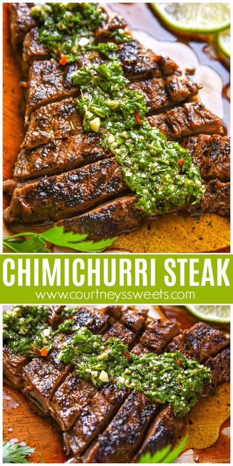 Skirt Steak Chimichurri, Flank Steak With Chimichurri, Steak Chimichurri, Flank Steak Chimichurri, Make Skirt, Steak With Chimichurri, Chimichurri Steak, Chimichurri Chicken, Skirt Steak Recipes