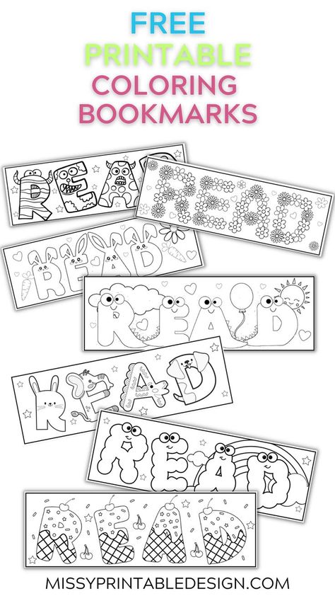 Printable Bookmarks To Color, Printable Coloring Bookmarks, Coloring Bookmarks Free, Library Bookmarks, Bookmarks To Color, School Bookmarks, Bookmarks For Kids, Free Printable Bookmarks, Reading Bookmarks