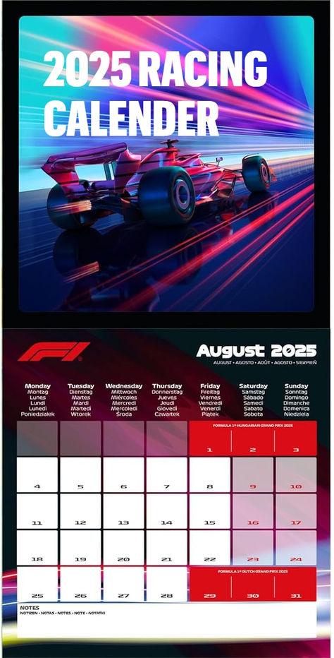 30x30 Square Wall Calendar – Formula 1 Racing Calendar, Premium Motorsport Images, 12-Month Planner, For Racing Fans, Perfect for Office or Home Decor Racing Decor, Month Planner, Formula 1 Racing, Planner Gift, Office Branding, 2025 Calendar, Foto Jungkook, Monthly Planner, Wall Calendar