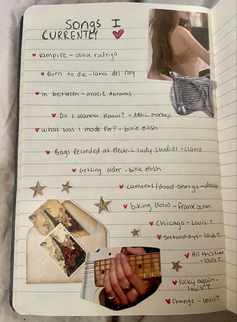 Pinterest Journal Ideas, Outfits To The Movies, Self Love Journal Aesthetic, Thing I Love Journal, Journal Ideas For 2024, My Favs Journal, Random Journal Pages, Journal Aesthetic Pages, Diary Inspo Aesthetic