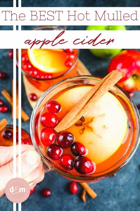 Hot Mulled Apple Cider | BEST Mulled Spiced Cider (Stove or Crock Pot) Hot Mulled Apple Cider, Blended Drink Recipes, Mulled Apple Cider, Cider Tasting, Apple Salad Recipes, Apple Drinks, Apple Recipes Easy, Mulling Spices, Homemade Cocktails