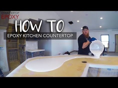 Epoxy Kitchen Countertop | HOW TO - YouTube Faux Granite Countertops, Epoxy Countertop Kit, Epoxy Kitchen, Resurface Countertops, Countertop Kit, Countertop Makeover, Kitchen Remodel Countertops, Diy Kitchen Countertops, Outdoor Kitchen Countertops