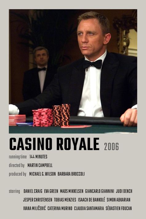 Casino Royale Movie Poster, 007 Photoshoot, Casino Royale Poster, Bond Movie Posters, James Bond Aesthetic, Polaroid Board, Movies Collage, James Bond Poster, Movie Polaroids