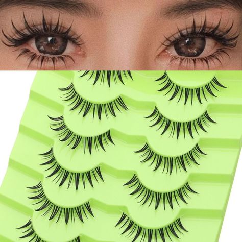 PRICES MAY VARY. 【outopen Brand New Manga Lashes】: Clear band manga style lashes with spiky and wet effect, making your eyes more vivid and shiny, creating your perfect cosplay makeup 【Vegan Lashes】: Handmade with imported high-quality fiber and clear band, cruelty-free, naturally and soft, comfortable to wear, and easy to apply or remove. Using advanced technology to make eyelashes more comfortable to wear and more durable 【Natural & Wispy Effect】: 10-12MM short eyelashes, natural length and C Lash Tut Short Lashes, Spoon Curl Eyelashes, Perfect Cosplay, Manga Lashes, Short Eyelashes, Short Lashes, Doll Eye Makeup, Perfect Eyelashes, Eyelashes Natural