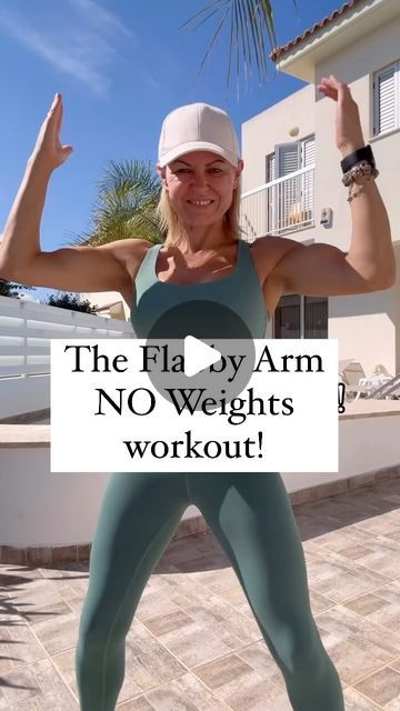 Cara Metz | The Flabby Arm No Weights Workout! 🔥  Are you a beginner or don’t have any hand weights but still want to tone your arms? Try this! ... | Instagram Quick Arm Workout At Home No Weights, Body Weight Arms Workout, No Weights Arm Exercises, No Weights Arm Workout, Arm Slimmer Workout At Home, Arm Exercises No Weights, Standing Arm Workout No Weights, Batwings Workout Flabby Arms, Arm Circles Workout