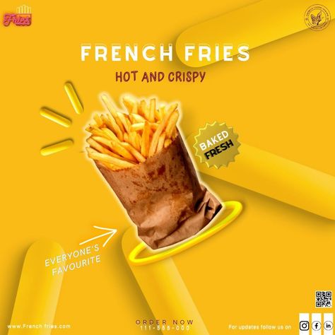 3D poster design for social media posts of fast food chains Fries Poster Design, French Fries Poster, Friend Fries, French Fries Day, Food Creatives, Typeface Poster, Cool Black Wallpaper, Food Posters, Hand Art Kids