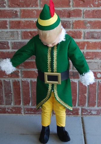 Buddy the Elf Costume + hat tutorial Elf Costume Diy, Buddy The Elf Costume, Diy Elf Costume, Buddy Elf, Elf The Musical, Try Try, Homemade Halloween Costumes, Hat Tutorial, Halloween Front Porch