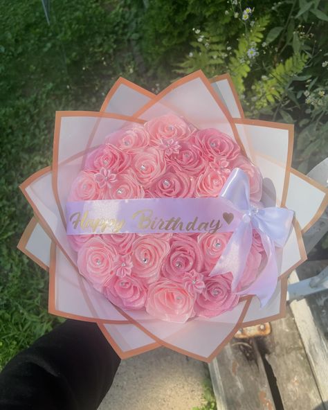 Happy birthday ♡ 24-count baby pink & coral pink 🎀 - - - #roses #reels #rosas #florist #rosaseternas #eternalroses #explore #bouquet #viral #fyp #ramobuchon #smallbusiness #explorepage Birthday Ramos, Happy Birthday Mama, Handmade Bouquets, Ribbon Roses, Pink Coral, Coral Pink, Quince, Baby Pink, Cute Gifts