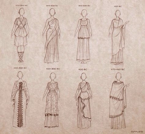 Dress shape inspiration for Hermia and Helena Ancient Greek Dress, Ancient Greece Fashion, Greek Outfit, Ancient Greek Clothing, Greek Hair, Istoria Modei, Greek Dress, Eros And Psyche, Greek Costume