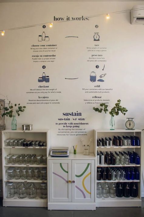 Sustain LA - Zero Waste Shop Sustainable Store, Zero Waste Grocery Store, Zero Waste Shop, Apothecary Design, My Ex Boyfriend, Bulk Store, Laundry Business, Zero Waste Store, Grocery Store Design