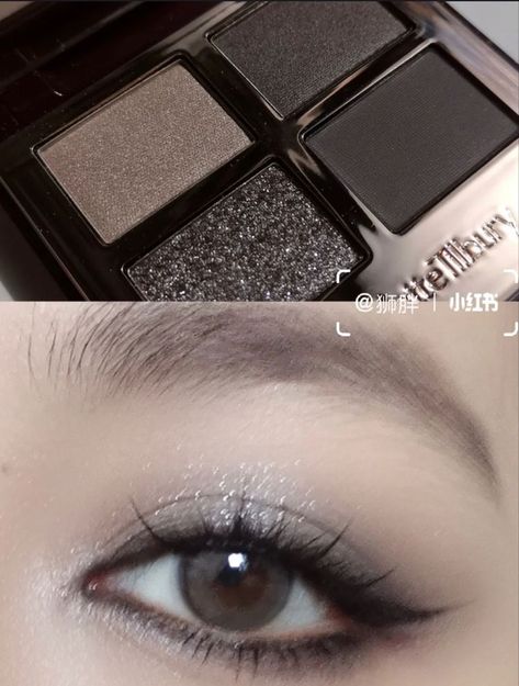 Grey Eye Makeup, Black Smokey Eye Makeup, Black Eye Makeup, Grey Makeup, Dark Eye Makeup, Prom Eye Makeup, Cute Eye Makeup, Korean Eye Makeup, Smokey Eye Makeup Tutorial