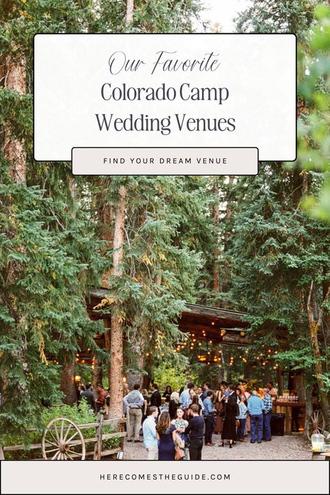 Transform your Colorado wedding into a magical camp-inspired adventure with these stunning venues that let you spend the night under the stars. From national forests to rocky mountains and crystal clear alpine lakes, create unforgettable memories with your loved ones. Explore your dream venue now on Here Comes The Guide! Colorado Small Wedding Venues, Colorado Outdoor Wedding Venues, Weddings In Colorado, Colorado Ranch Wedding, National Park Weddings, Colorado Micro Wedding, Cabin Wedding Reception, Camping Wedding Ideas, Fall Lake Wedding