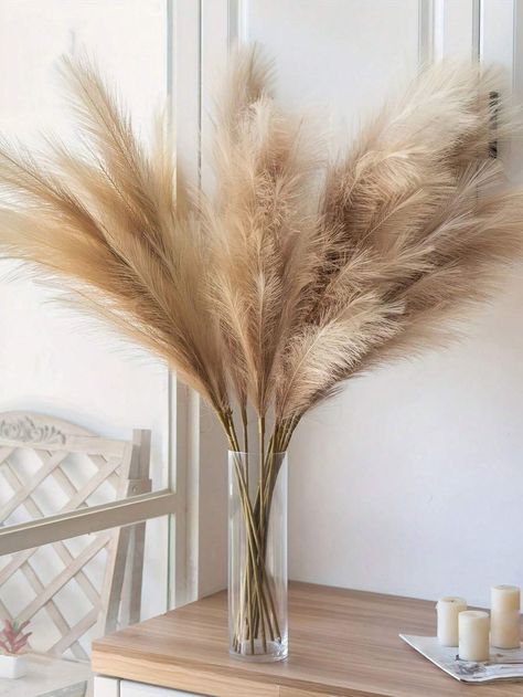 50/30/20/10pcs Faux Pampas Grass, Artificial Fluffy Pampas Grass, Pompous Grass Flower Arrangement For Boho-Inspired Atmosphere Home Wedding Decoration Outdoor WeddingI discovered amazing products on SHEIN.com, come check them out! Wedding Decoration Outdoor, Faux Pampas, Grass Artificial, Grass Flower, Artificial Leaf, Home Wedding Decorations, Wedding Vases, Floor Vase, Elegant Dresses Long