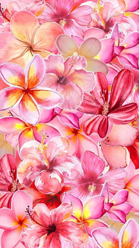 Hibiscus Flower Wallpaper Aesthetic, Fundo Pink, Summer Prints Wallpaper, Hawaii Flowers, Pretty Wallpaper Ipad, Cute Home Screen Wallpaper, Pink Flowers Wallpaper, Cute Summer Wallpapers, Wallpaper Iphone Summer