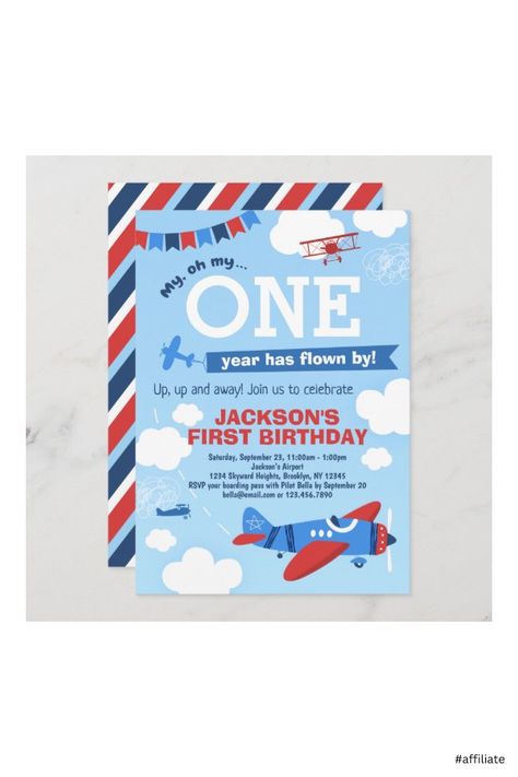 Airplane Invitation, Plane Party, Planes Birthday, Planes Party, Airplane Theme, Airplane Birthday Party, Airplane Party, 2nd Birthday Invitations, 1st Birthday Invitation