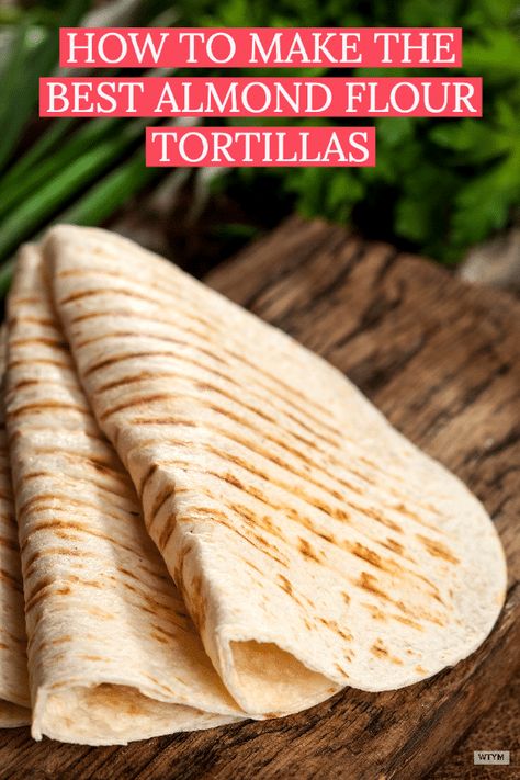 Easy Keto Almond Flour Tortilla Recipe | The best homemade keto almond flour tortilla recipe! Make delicious low carb, gluten-free tortillas with 6 simple ingredients, 2.8 net carbs and 3 WW points! Almond flour and coconut flour combine to create an authentic tortilla that supports your health and weight loss goals. #keto #lowcarb #tortillas #mexican #ketomexican #ketotortillas #lowcarbtortillas #wwrecipes #lunch #dinner Almond Flour Tortilla Recipe, Almond Flour Tortillas, Flour Tortilla Recipe, Dinner Recipes Healthy Low Carb, Healthy Low Carb Snacks, Desayuno Keto, Keto Tortillas, Gluten Free Tortillas, Low Carb Low Fat Recipes